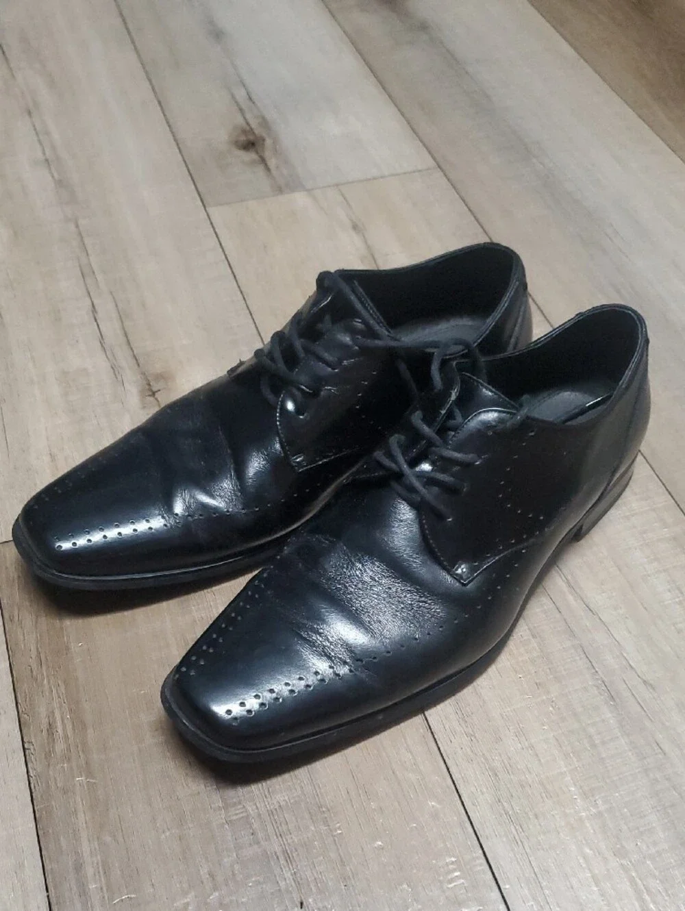 Stacy Adams Black Leather Lace-Up Dress Oxfords